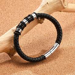 Geflochtenen Lederband Armbänder für Männer&nbsp;BJEW-Z081-11P-01