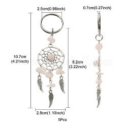 Natürlicher Chip Rosenquarz keychain&nbsp;KEYC-YW0001-01