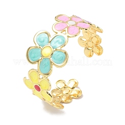 Brazaletes de latón esmaltado multicolor para mujer&nbsp;BJEW-G787-02G-02