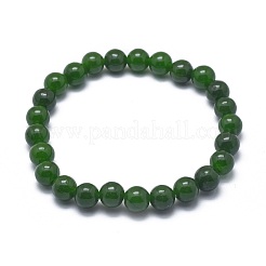 Natürliche taiwan jade bead stretch armbänder&nbsp;BJEW-K212-C-019