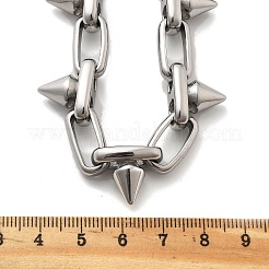 Collares de cadena de eslabones de acero inoxidable 304 para mujeres y hombres.&nbsp;NJEW-A043-02P