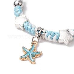 2 Stück 2 Stile verstellbare koreanische gewachste Polyesterkordel-Armbänder&nbsp;BJEW-JB11607