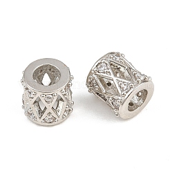 Messing Micro Pave klare Zirkonia europäische Perlen&nbsp;CU-CBA6A75-24P