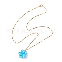 Colgante de estrella con cuentas de vidrio hecho a mano&nbsp;NJEW-MZ00118-04