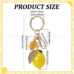 Legierung strass anhänger schlüsselanhänger&nbsp;KEYC-WH0053-023G-1