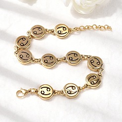 12 Sternbilder 304 Edelstahl-Gliederkettenarmbänder&nbsp;BJEW-I239-01G-05