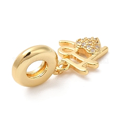Colgante micropavé cubic zirconia de latón&nbsp;KK-D027-04G