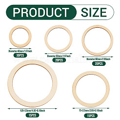 100 Stück 5 Stile Holzbastelbedarf&nbsp;WOOD-EL0001-04