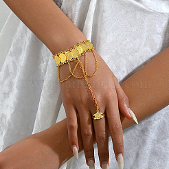 Bracciale con catene in ottone mediorientale in rame e ciondolo a nappa&nbsp;SV3289