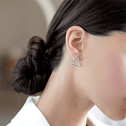 Pendientes de plata con forma de triángulo cuadrado geométrico s925&nbsp;GU8226-2
