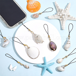 15 stücke 15 arten galvani natürliche mixed shell mobile straps&nbsp;HJEW-ME00097