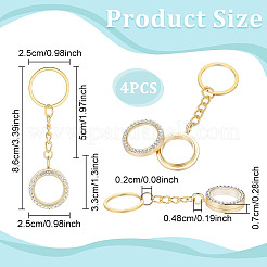 4 porte-clés pendentif médaillon en alliage&nbsp;KEYC-UN00026