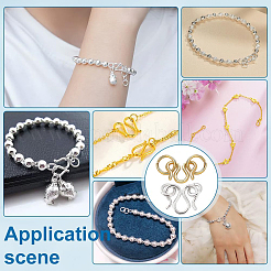10 pz 2 colori 999 fermagli a gancio in argento fine&nbsp;STAS-PH0006-25