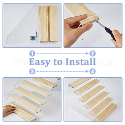 Rechteckiges Acryl mit hölzernen Minifiguren-Organizer-Aufstellern&nbsp;ODIS-WH0038-102D