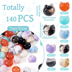 80 pz 4 colori perline acriliche bicolore&nbsp;TACR-TA0001-50B