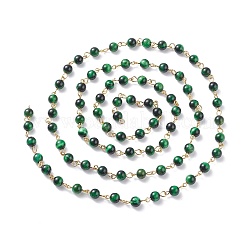 Catene di perline colorate e riscaldate con occhio di tigre naturale fatte a mano da 3.28 piede&nbsp;X1-AJEW-JB01092-01