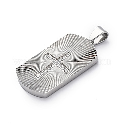 Pendentifs en acier inoxydable 304 micro pavés de zircones cubiques&nbsp;STAS-U043-26P