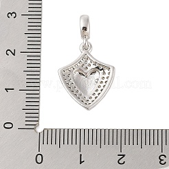 Placage de crémaillère en laiton micro pavé pendentifs en zircone cubique claire&nbsp;KK-S380-37C-P