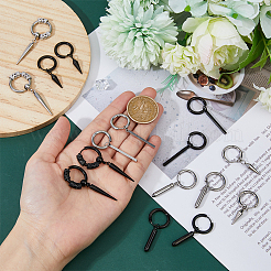 16 pieza de 8 estilos de pendientes de aro colgantes de acero inoxidable 304 y 201 con pasadores de acero inoxidable&nbsp;EJEW-FI0002-92