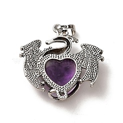 Herzanhänger aus natürlichem Amethyst&nbsp;KK-K331-01AS-08