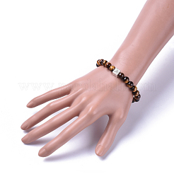 Bracelets extensibles en œil de tigre naturels&nbsp;BJEW-JB04492-04