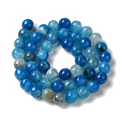 Brins de perles d'agate de veines de dragon naturelles teintes et chauffées&nbsp;G-P539-A01-17