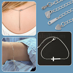 15 Stück 5 Stile 304/201 Edelstahl-Kettenverlängerung&nbsp;STAS-TA0005-80