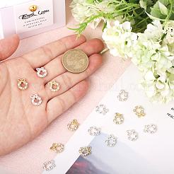 40 Stück 2 Farben Weihnachtskranz Legierung Strass Cabochons&nbsp;MRMJ-CA0001-49