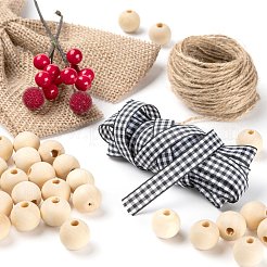 Kits d'ornements de noël de perles de bois de bricolage&nbsp;DIY-TZ0001-05