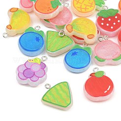 Pendentifs en résine opaque et poudre pailletée&nbsp;RE-CBA0127-01
