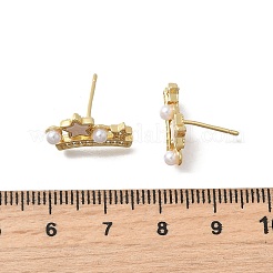 Boucles d'oreilles à tige en laiton avec micro pavé de zircons cubiques transparents&nbsp;EJEW-K318-02G