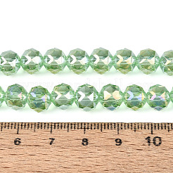 Brins de perles rondes en verre transparent plaqué couleur AB&nbsp;EGLA-T029-8mm-12T-09