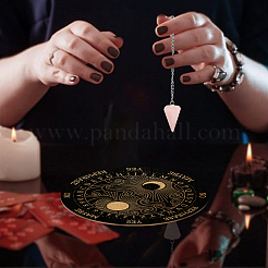 Ahademaker 1 pieza cono/punta/péndulo colgantes de piedra de cuarzo rosa natural&nbsp;DIY-GA0004-32I
