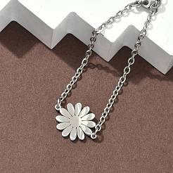 Daisy-Link-Armbänder aus Edelstahl 304&nbsp;BJEW-F500-01P
