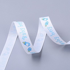 Bébé ornements de douche décorations mot baby boy imprimé rubans de polyester gros-grain&nbsp;OCOR-S023-03