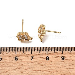 Blume Messing Micro Pave Zirkonia Ohrstecker Zubehörse&nbsp;KK-B152-05G