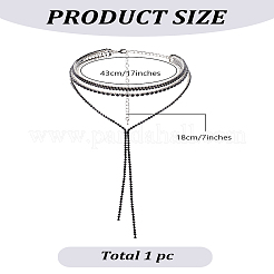 1 Stück Messing Jet Strass Cup Kette Lasso Halsketten&nbsp;NJEW-LP0001-56