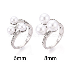 Montures de bagues à chevilles en laiton micro pavées de zircones cubiques&nbsp;KK-N274-21P
