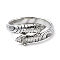 Pulseras elásticas de acero inoxidable 304 para mujer&nbsp;BJEW-A031-03P