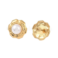 Placcatura ionica (ip) 304 acciaio inossidabile con orecchini a bottone in perle finte ABS per donna&nbsp;EJEW-N055-05G