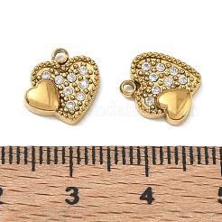 Breloques en acier inoxydable 304 micro pavées de zircones cubiques transparentes&nbsp;CU-CBAF0F8-03A-G