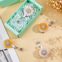 4 Stück 2 Farben Sonnenblumenharz & Strass-Jojo&nbsp;DIY-FH0009-73