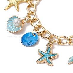 3 pulsera de cadena trenzada de aluminio con temática oceánica en 3 colores para mujer&nbsp;BJEW-JB11650