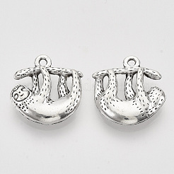 Tibetischer stil Aluminium Anhänger & Charms&nbsp;TIBEP-T009-11AS-RS