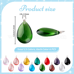 78pcs 13 Farben handgemachte Bunte Malerei-Anhänger&nbsp;PALLOY-PH01789