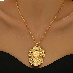 Eleganti collane con ciondolo a forma di rosa in ottone per donna&nbsp;LF6456