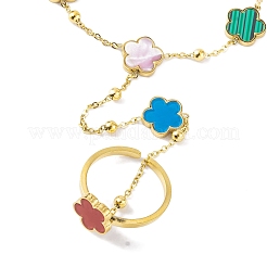 Pulseras de anillo de acero inoxidable 304 con revestimiento iónico (IP)&nbsp;BJEW-H606-11G