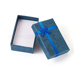 Rechteckige Schmuck-Geschenkboxen aus Papier mit Schleife&nbsp;CON-TAC0010-79B