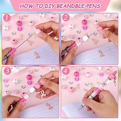 Kit de diy para hacer bolígrafos rebordeables con tema de concientización sobre el cáncer de mama&nbsp;DIY-SZ0010-01