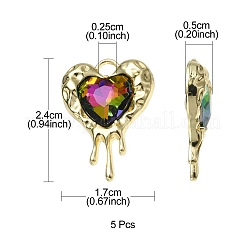 Pendenti in vetro in lega di placcatura a cremagliera&nbsp;FIND-YW0001-86A